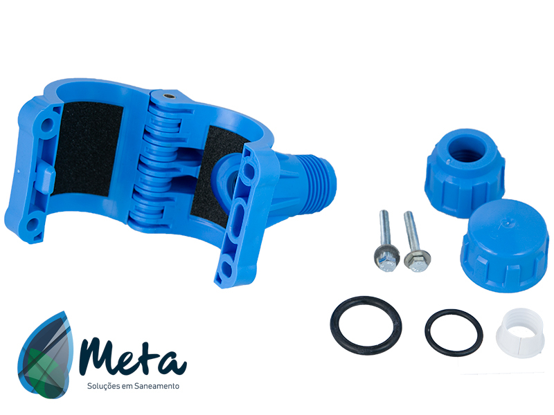 O T� de Servi�o Integrado serve para aplica��o sob press�o de servi�o de 1,6 MPA para ramais prediais da rede de distribui��o de �gua de PVC ou Polipropileno. A Meta Saneamento oferece a pe�a em diversos di�metros em formato PEAD e PVC.